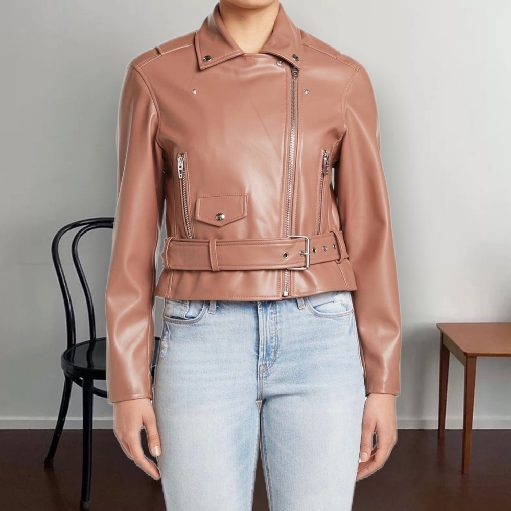 Blank NYC Women's Brown Leather Jacket - Picture 2 of 3